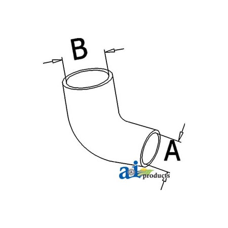 A & I Products Radiator Hose, Upper 5" x2" x3" A-L61990